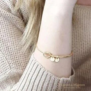 Personalized Knot Initial Cuff Bracelet, Custom Family Tree Bracelet, Bridesmaid, Wedding, Mother's Day Gifts for Her – KBR-TC