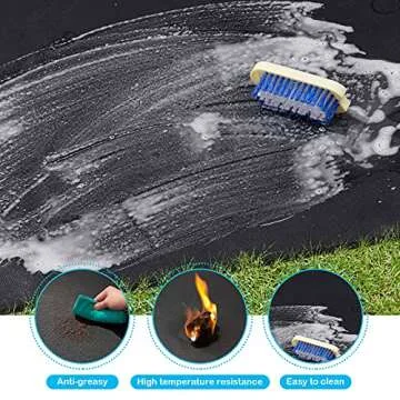 Cvtayn Under Grill Mat 48 ×30 Inch for Outdoor Charcoal, Flat Top, Smokers, Gas Grills.Oil-Proof and Water-Proof BBQ Cvtayn Fireproof Mat Protects Deck Grass, Indoor Fireplace Mat