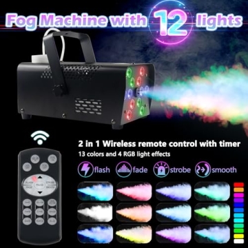 Fog Machine with Lights for Halloween Party Effects