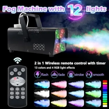 Fog Machine with Lights for Halloween Party Effects