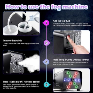 Fog Machine with Lights for Halloween Party Effects