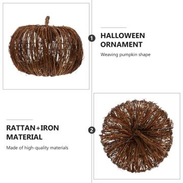 Veemoon Rattan Pumpkin – Elegant Harvest Decor for All