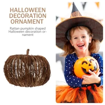 Veemoon Rattan Pumpkin – Elegant Harvest Decor for All