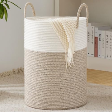 YOUDENOVA 58L Cotton Rope Laundry Basket Eco-Friendly Hamper