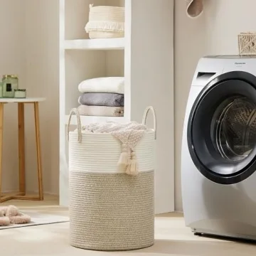 YOUDENOVA 58L Cotton Rope Laundry Basket Eco-Friendly Hamper