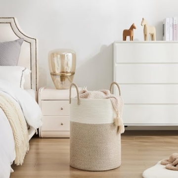 YOUDENOVA 58L Cotton Rope Laundry Basket Eco-Friendly Hamper