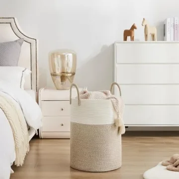 YOUDENOVA 58L Cotton Rope Laundry Basket Eco-Friendly Hamper