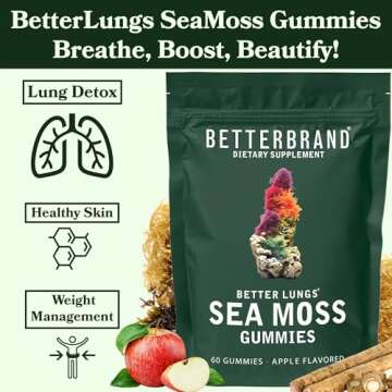 Betterbrand BetterLungs Sea Moss Gummies - Immune Support & Overall Wellness 60 Count
