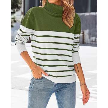 KIRUNDO Women's Turtleneck Sweater - Fall Winter Fashion