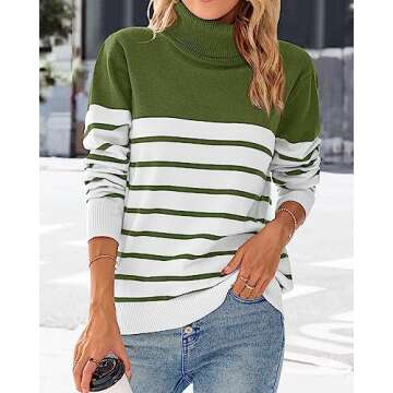 KIRUNDO Women's Turtleneck Sweater - Fall Winter Fashion