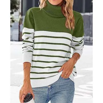 KIRUNDO Women's Turtleneck Sweater - Fall Winter Fashion