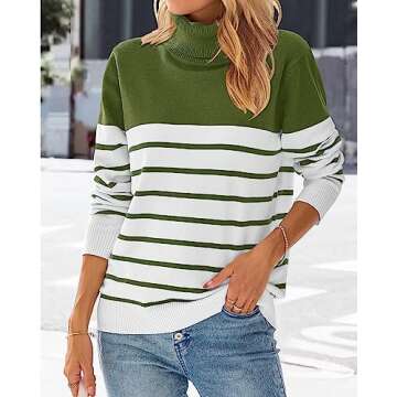KIRUNDO Women's Turtleneck Sweater - Fall Winter Fashion