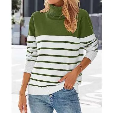 KIRUNDO Women's Turtleneck Sweater - Fall Winter Fashion