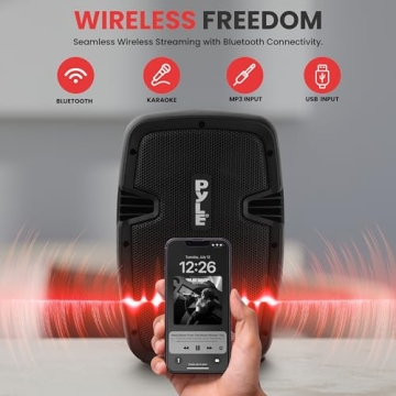 Pyle Powered PA Speaker System for Parties and Events