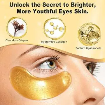 Under Eye Patches (24 Pairs) - 24K Gold Eye Masks Enriched with Abundant Collagen | Diminish Dark Circles and Puffiness | Anti-Aging, Smooth Fine Line, Nourish Skin - Valentines Day Gifts for Women