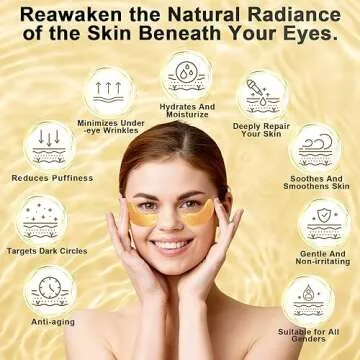 Under Eye Patches (24 Pairs) - 24K Gold Eye Masks Enriched with Abundant Collagen | Diminish Dark Circles and Puffiness | Anti-Aging, Smooth Fine Line, Nourish Skin - Valentines Day Gifts for Women