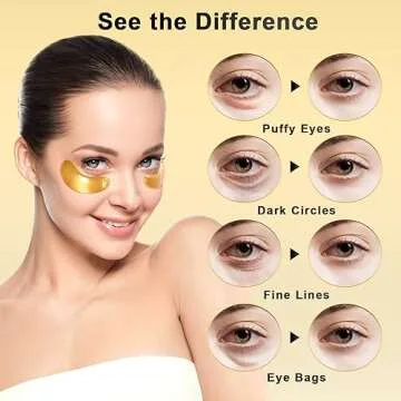 Under Eye Patches (24 Pairs) - 24K Gold Eye Masks Enriched with Abundant Collagen | Diminish Dark Circles and Puffiness | Anti-Aging, Smooth Fine Line, Nourish Skin - Valentines Day Gifts for Women