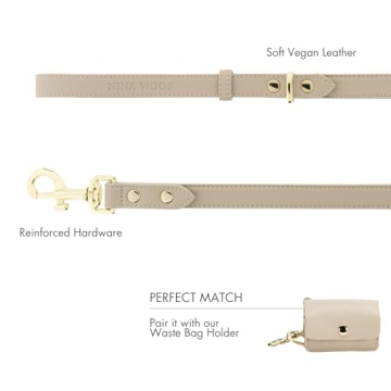 Nina Woof Leather Dog Leash - Stylish Vegan Leather for All Dogs