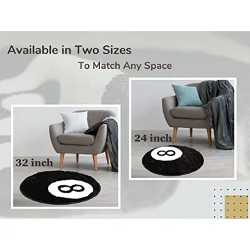 TURKUAZ LABEL 8 Ball Rug Stylish Fluffy Hypebeast Decor