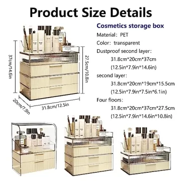 DASITON Large Capacity Makeup Organizer with Drawer