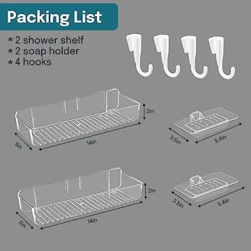 Stylish Jogori Acrylic Shower Shelves for Any Bathroom