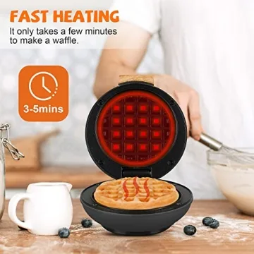 CROWNFUL 4 Inch Mini Waffle Maker - Compact and Stylish
