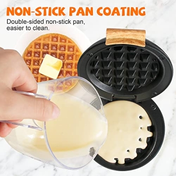 CROWNFUL 4 Inch Mini Waffle Maker - Compact and Stylish