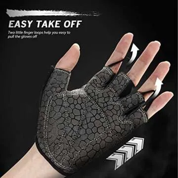 HTZPLOO Bike Gloves Cycling Gloves Biking Gloves for Men Women with Anti-Slip Shock-Absorbing Pad,Light Weight,Nice Fit,Half Finger Bicycle Gloves (Black,Large)