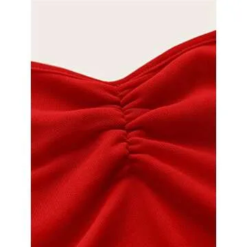 Floerns Women's Red Halter Neck Crop Cami Top - Stylish & Versatile