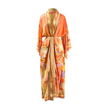 Silk Kimono Long Robe - Boho Beach Cover Up for Women