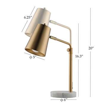 VONLUCE Vintage Gold Desk Lamp with Marble Base