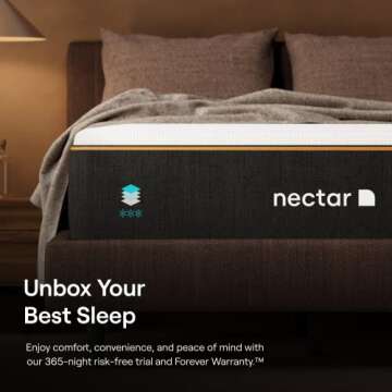 Nectar Premier Copper 14" Queen Mattress - Medium Firm Gel Memory Foam Mattress - 5 Layers of Comfort - Triple Action Cooling Tech - 365-Night Trial - Forever Warranty, 80" L x 60" W x 14" Th, White