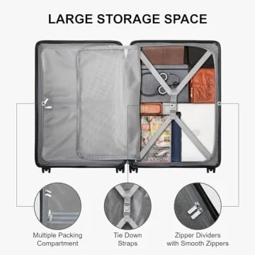 LEVEL8 Elegance Checked Luggage - 24 Inch Hardshell