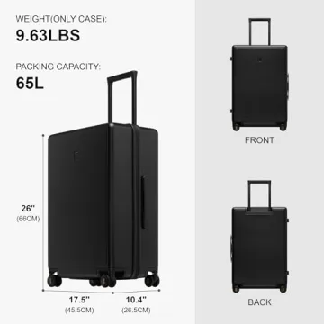 LEVEL8 Elegance Checked Luggage - 24 Inch Hardshell