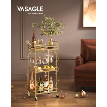 Elegant VASAGLE Bar Cart for Small Living Spaces
