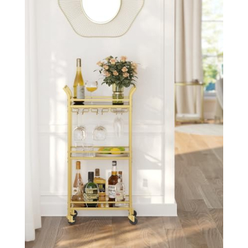 Elegant VASAGLE Bar Cart for Small Living Spaces