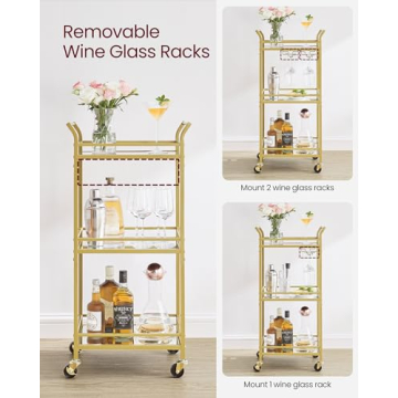 Elegant VASAGLE Bar Cart for Small Living Spaces