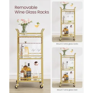 Elegant VASAGLE Bar Cart for Small Living Spaces