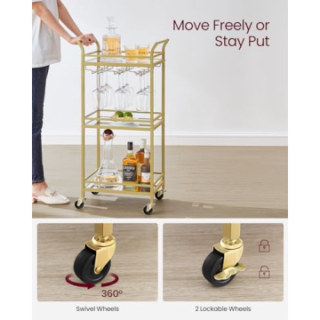 Elegant VASAGLE Bar Cart for Small Living Spaces