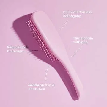 Tangle Teezer | The Fine & Fragile Wet Detangler Hairbrush | Soft Flex Teeth for Less Breakage | Ideal for Thinning Hair, Color-Treated & Sensitive Scalps | Comfort Handle | Jade Lagoon