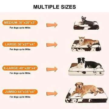 Bedfolks 4" Thick Orthopedic Dog Bed for Extra Large Dogs, Egg Crate Foam Dog Bed with Lining and Removable Cover, Reversible Washable Dog Mattress for Crate, Cowhide
