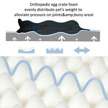 Bedfolks 4" Thick Orthopedic Dog Bed for Extra Large Dogs, Egg Crate Foam Dog Bed with Lining and Removable Cover, Reversible Washable Dog Mattress for Crate, Cowhide