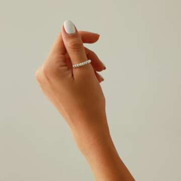 Jacruces 925 Sterling Silver Rings Anxiety Ring for Women Men Fidget Rings for Anxiety Women Gold Ring Anxiety Ring with Beads Spinner Ring for Anxiety Spinning Ring Fidget Jewelry thumb rings size 10