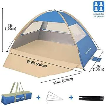 Gorich Beach Tent for 3 Persons - Portable UV Protection