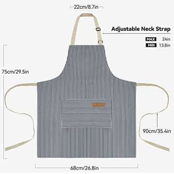 NLUS Kitchen Cooking Aprons - Adjustable & Stylish Bib Aprons