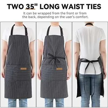 NLUS Kitchen Cooking Aprons - Adjustable & Stylish Bib Aprons