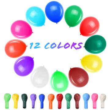 Thickened balloons, 120 PCS Balloons Assorted Colors, Latex Balloons for Kid's Birthday Party, Exqui...