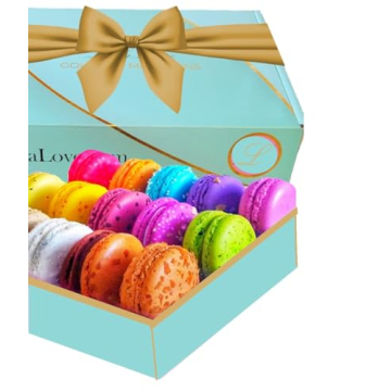 LeilaLove Macarons - 16 Specialty Flavors in Elegant Gift Box