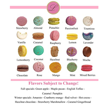 LeilaLove Macarons Gift Box with 16 Specialty Flavors