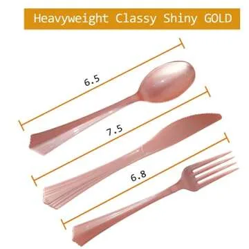 White and Rose Gold Party Supplies - 175 Disposable Dinnerware Set Rose Gold Dot on White Paper Plates and Napkins Cups Silverware Serves 25 Sets for Wedding Bridal Shower Engagement Birthday Parties